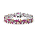 D'Joy Niassa Ruby (FF), Multi Gemstone Bracelet in Rhodium Over Sterling Silver (6.50 In) 40.25 ctw - Sticky add to cart bar