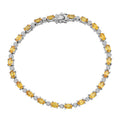Madagascar Yellow Sapphire, Luxuriant Lab Grown Diamond (G-H, SI) Bracelet in Rhodium Over Sterling Silver (6.50 In) 9.50 ctw - Sticky add to cart bar