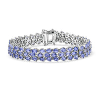 D'Joy Tanzanite Bracelet in Rhodium Over Sterling Silver (6.50 In) 17.00 ctw