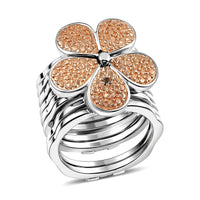 EverTrue Natural Champagne Diamond Ring (Size 6.0) or Convertible Bracelet (7.0In) in Platinum Bond