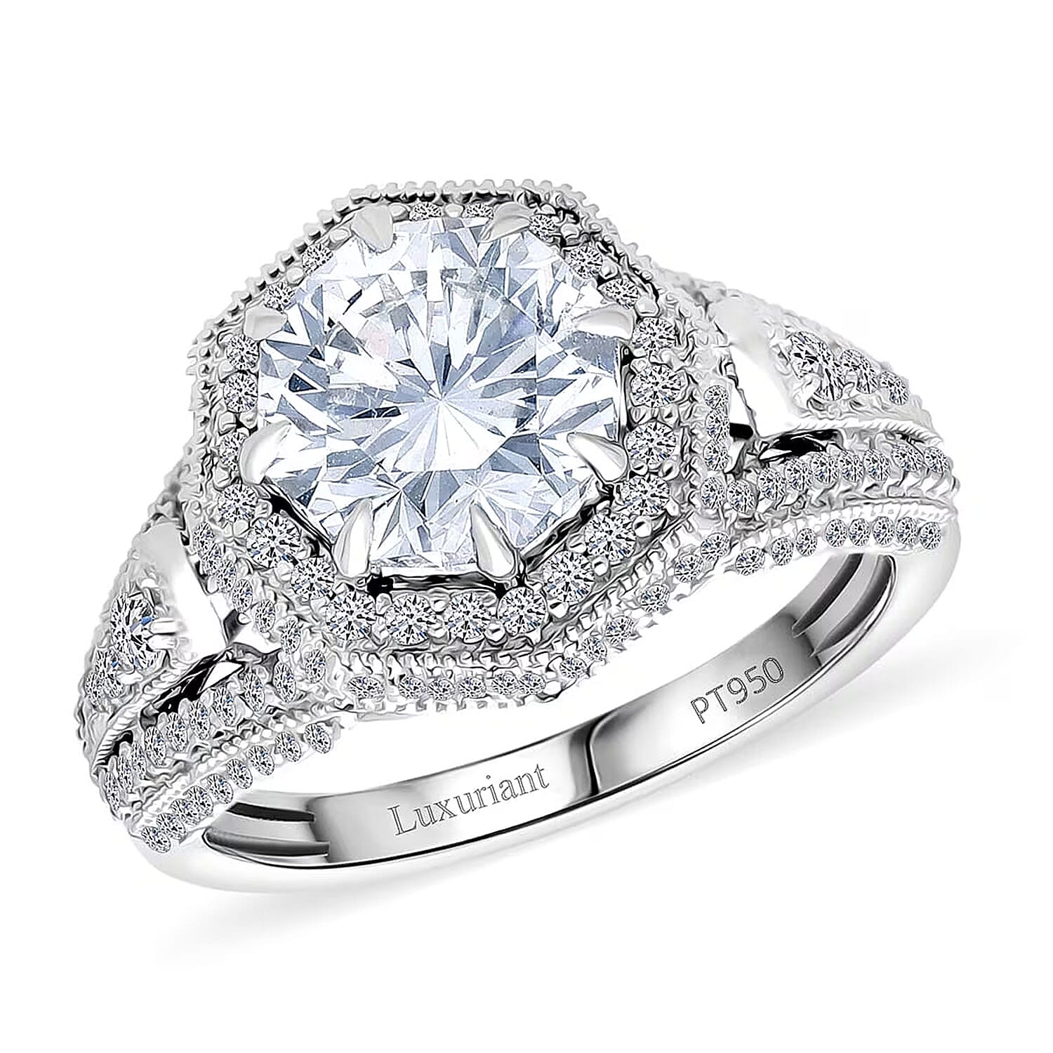 Luxuriant Lab Grown Diamond Art Deco Ring