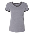 LAT White 100% Cotton V-Neck Retro Ringer Jersey Tee - L - Sticky add to cart bar