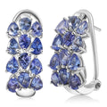 D'Joy Tanzanite 4.10 ctw Wisteria Blossom Hoop Earrings in Rhodium Over Sterling Silver - Sticky add to cart bar