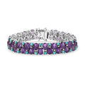 D’Joy African Amethyst, Sleeping Beauty Turquoise Mystic Oasis Bracelet in Rhodium Over Sterling Silver (6.50 In) 28.90 ctw - Sticky add to cart bar
