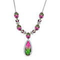 D’Joy Watermelon Quartz (Triplet) and Multi Gemstone 27.60 ctw Necklace in Rhodium Over Sterling Silver 18 Inches - Sticky add to cart bar
