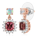 D'Joy Red Apatite and Multi Gemstone 2.00 ctw Crownlight Spark Earrings in 18K Vermeil Rose Gold Over Sterling Silver - Sticky add to cart bar