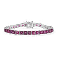 D’Joy AAA Radiant Ember Garnet Art Deco Bracelet in Rhodium Over Sterling Silver (7.25 In) 17.20 ctw - Sticky add to cart bar