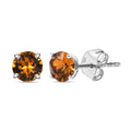 J Francis Topaz Crystal by Swarovski 1.20 ctw Solitaire Earrings in Platinum Over Sterling Silver - Sticky add to cart bar