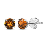 J Francis Topaz Crystal by Swarovski 1.20 ctw Solitaire Earrings in Platinum Over Sterling Silver