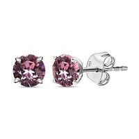 Rose Swarovski Crystal 1.20 ctw Earrings in Platinum Over Sterling Silver