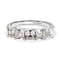 J Francis White Swarovski Crystal Ring in Platinum Bond (Size 10)