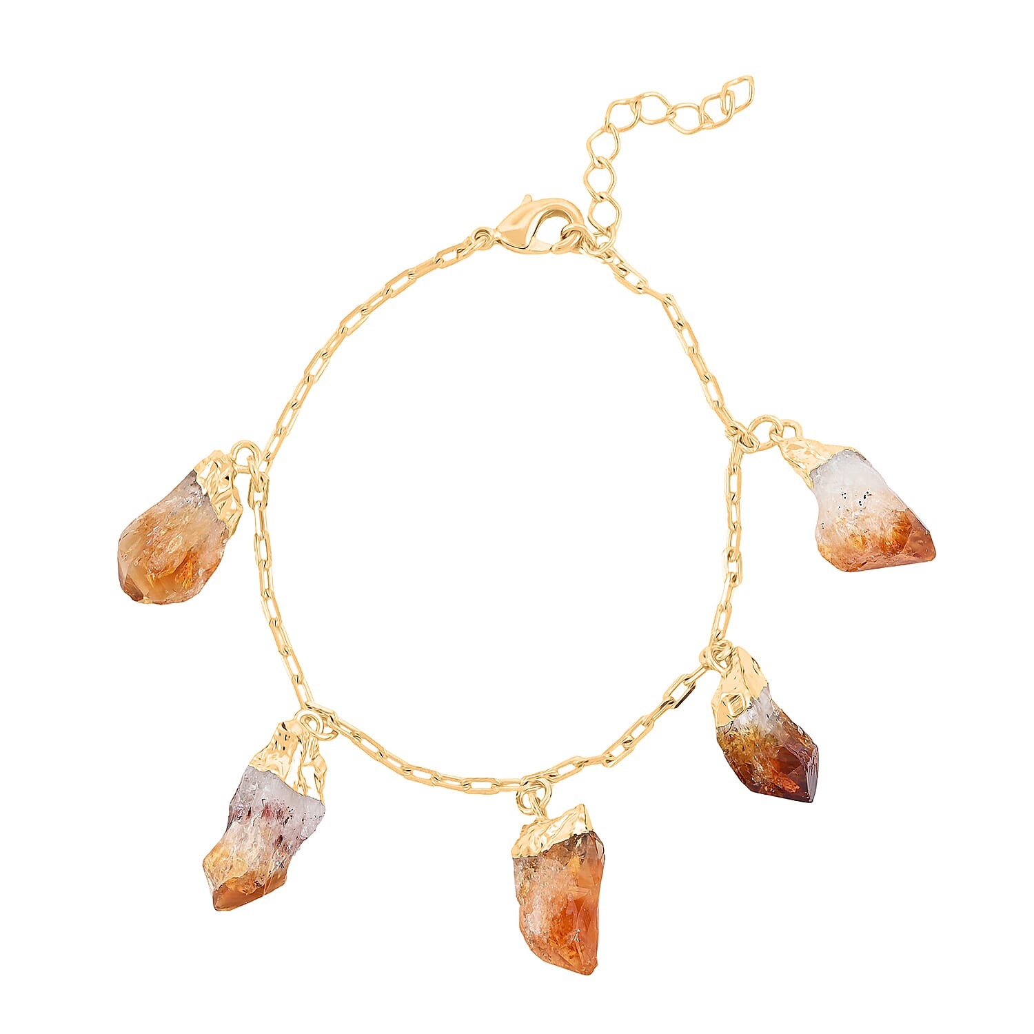 Brazilian Citrine Bracelet in Goldtone (7-8In) 34.00 ctw