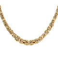 10K Yellow Gold Hollow Handmade Graduated Byzantine Necklace (19 Inches) (37 g) - Sticky add to cart bar