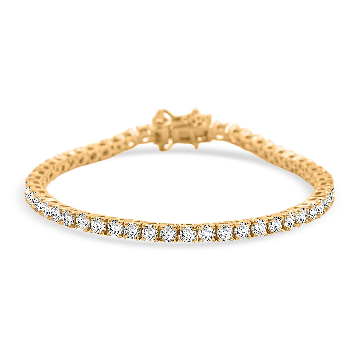 Moissanite 5.30 ctw Tennis Bracelet in Vermeil Yellow Gold Over Sterling Silver (7.00 In)