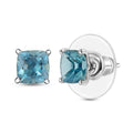 D'Joy Dean Teal Fluorite (IR) 2.60 ctw Stud Earrings in Platinum Over Sterling Silver - Sticky add to cart bar