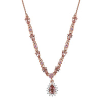 D'Joy Premium Blush Tourmaline and Multi Gemstone 2.60 ctw Whispers of Rose Necklace in 18K Vermeil Rose Gold Over Sterling Silver 18 Inches
