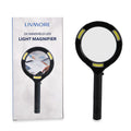 Livmore Black Single 3X Hand-held LED Light Magnifier (2xAA Battery Not Included) (9.4"x4.4"x0.8") - Sticky add to cart bar