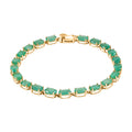 Luxoro Premium Kagem Zambian Emerald 8.40 ctw Bracelet in 10K Yellow Gold (6.50 In) - Sticky add to cart bar