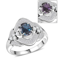 Chairman Vault Collection Certified & Appraised 900 Platinum AAAA Brazilian Alexandrite, Diamond (E-F, VS) (0.82 cts) Ring (Size 6.25) (7.40 g) 1.86 ctw