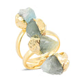 Brazilian Citrine 4 Stone Ring in Goldtone (Adjustable) 16.00 ctw - Sticky add to cart bar