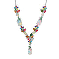 D’Joy Premium Ethiopian Welo Opal and Mulit Gemstone 4.30 ctw Necklace in Rhodium Over Sterling Silver 18 Inches - Sticky add to cart bar