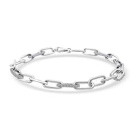 Luxuriant Lab Grown Diamond (G-H, SI) Paper Clip Chain Bracelet in Rhodium Over Sterling Silver (6.50 In) 1.00 ctw