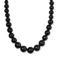 D'Joy Shungite Beaded Necklace in Rhodium Over Sterling Silver 300.00 ctw (18 Inches) - Sticky add to cart bar