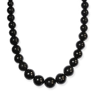 D'Joy Shungite Beaded Necklace in Rhodium Over Sterling Silver 300.00 ctw (18 Inches)