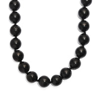 EverTrue Shungite 400.00 ctw Beaded Necklace in Platinum Bond (20 Inches)