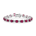 D'Joy Niassa Ruby (FF), Moissanite Bracelet in Rhodium Over Sterling Silver (6.50 In) 24.35 ctw - Sticky add to cart bar