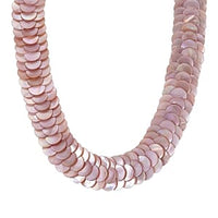 Pink Mother of Pearl 380.00 ctw Necklace in Silvertone 20 Inches
