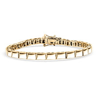 D’Joy 18K Vermeil YG Over Sterling Silver Bar Link Bracelet (6.50 In) (13.60 g)