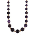 D'Joy African Amethyst 280.00 ctw and Freshwater Pearl Necklace in Rhodium Over Sterling Silver 18 Inches - Sticky add to cart bar