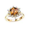 Luxoro AAA Golden Turkizite, Natural Yellow and White Diamond (I2) 3.60 ctw Ring in 10K Yellow Gold - Sticky add to cart bar