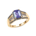 Luxoro 10K Yellow Gold Premium Tanzanite, Natural Champagne Diamond (I2) (0.61 cts) Ring (Size 10.0) 2.05 ctw - Sticky add to cart bar