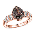 D’Joy Madagascar Color Change Garnet and Moissanite 1.00 ctw Pear Majesty Ring in 18K Vermeil Rose Gold Over Sterling Silver - Sticky add to cart bar