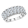J Francis Embellished with Zirconia by Swarovski Crownline Ring in Platinum Over Sterling Silver (Size 10.0) 4.15 ctw - Sticky add to cart bar
