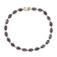 Luxoro 10K Yellow Gold Premium Royal Lavender Spinel Bracelet (7.25 In) 11.35 ctw
