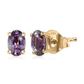 Luxoro Premium Royal Lavender Spinel 1.15 ctw Solitaire Elegance Earrings in 10K Yellow Gold - Sticky add to cart bar
