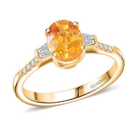 Certified & Appraised Luxoro AAA Madagascar Yellow Sapphire and I2 Diamond 1.85 ctw Ring in 14K Yellow Gold (Size 10.0)