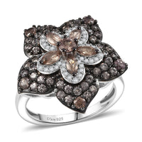 D’joy Madagascar Color Change Garnet and White Zircon 2.15 ctw Ring in Rhodium Over Sterling Silver (Size 10)