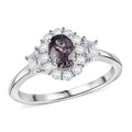 D’Joy Royal Lavender Spinel and White Zircon 1.20 ctw Ring in Rhodium Over Sterling Silver (Size 10.0) - Sticky add to cart bar