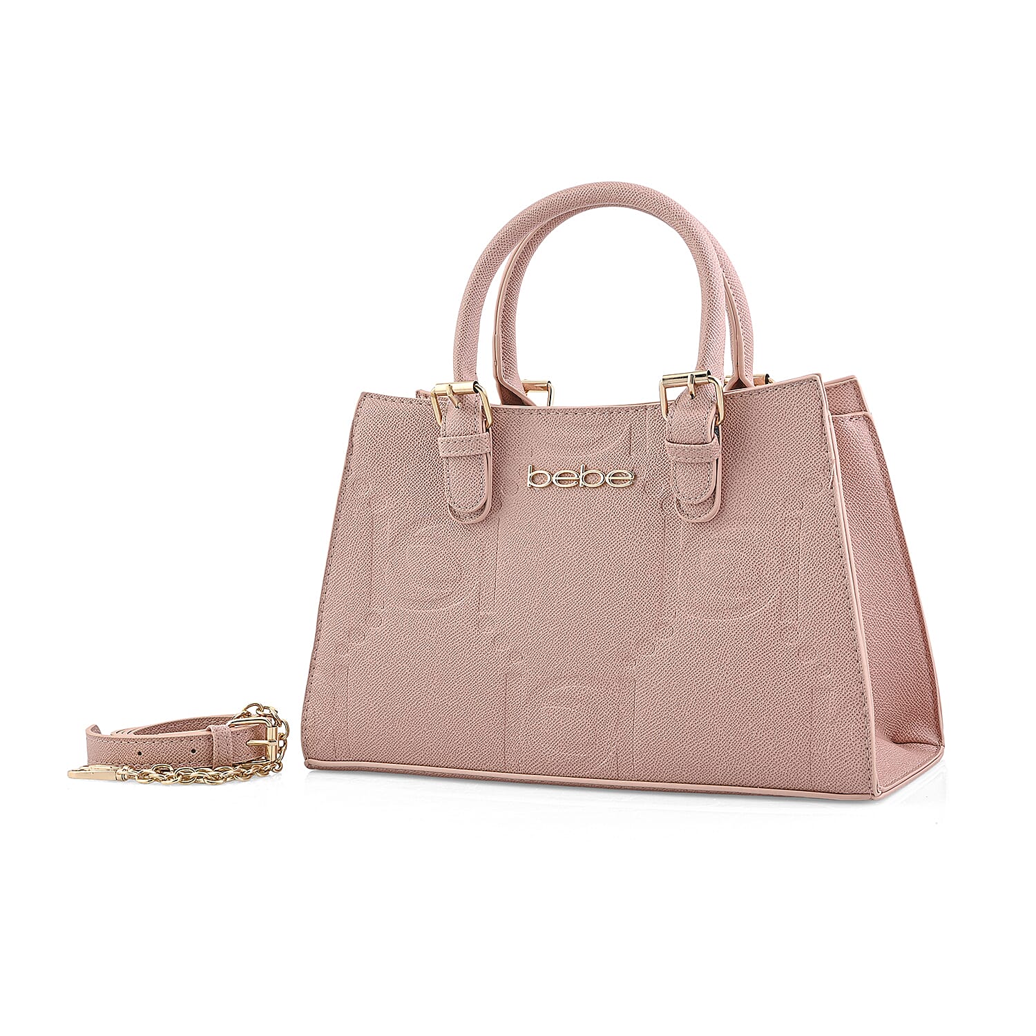 Bebe Blush Faux Leather Trapezoid Shoulder Bag
