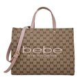 Closeout Bebe Brown and Blush Jacquard Tote Bag - Sticky add to cart bar