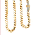 10K Yellow Gold Monaco Chain Necklace with Simulated Diamond Lock 22.47 Grams 20 Inches - Sticky add to cart bar