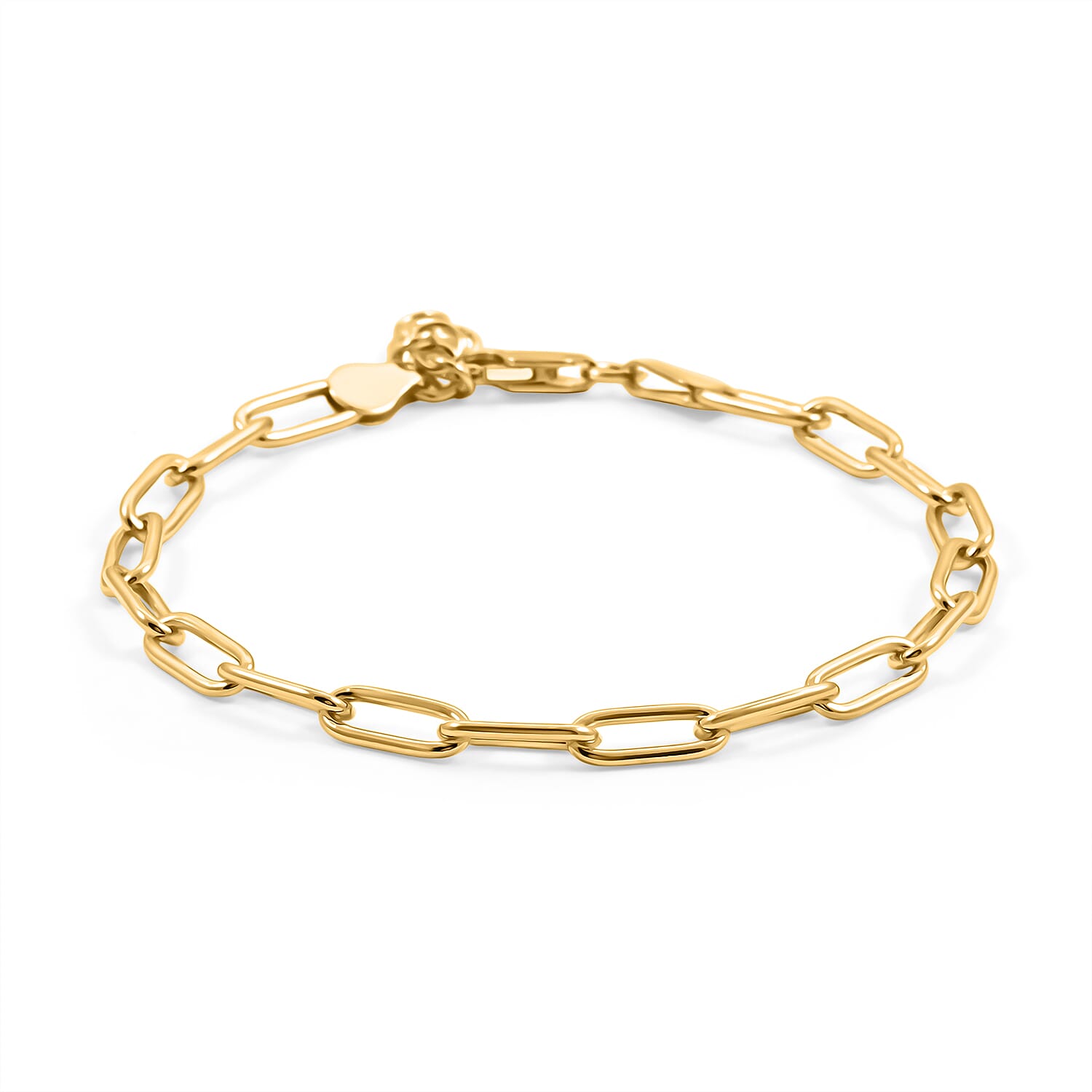 Italian 14K YG Over Sterling Silver Paper Clip Chain Bracelet (7.00 In) (5.50 g)