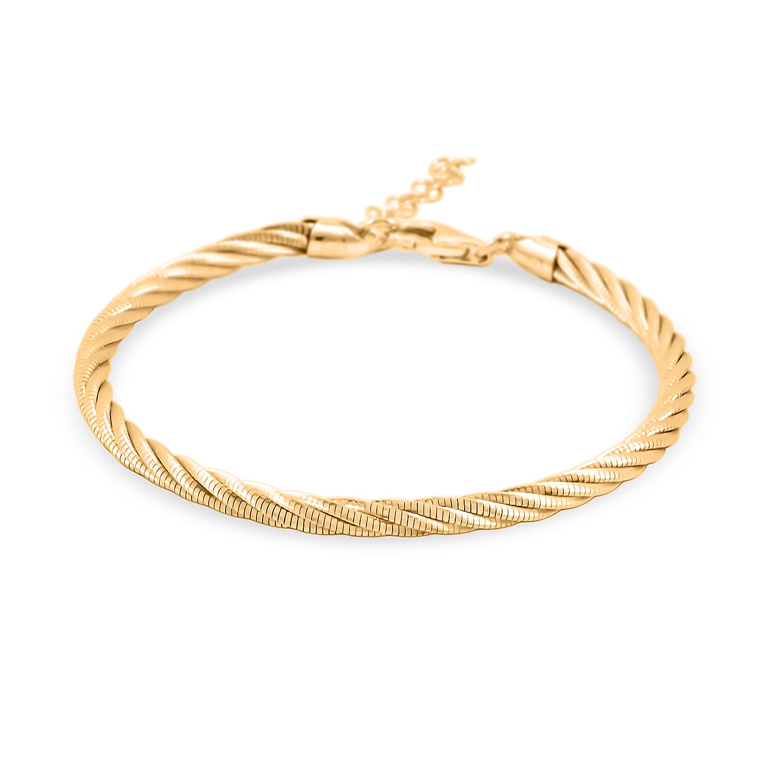 Italian 14K YG Over Sterling Silver Multi-Row Twisted Chain Bracelet (7.25 In) (9 g)