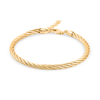 Italian 14K YG Over Sterling Silver Multi-Row Twisted Chain Bracelet (7.25 In) (9 g)