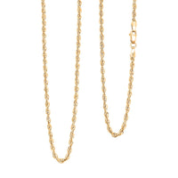 2.3mm Laser Rope Chain Necklace in 14K Yellow Gold 2.9 Grams 20 Inches