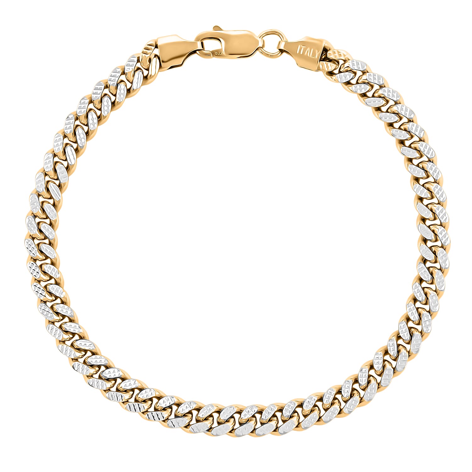 Italian 14K YG Over and Sterling Silver Chain Bracelet (8.00 In) (14.52 g)